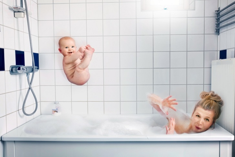 The Swede takes pictures of his daughter in the craziest situations