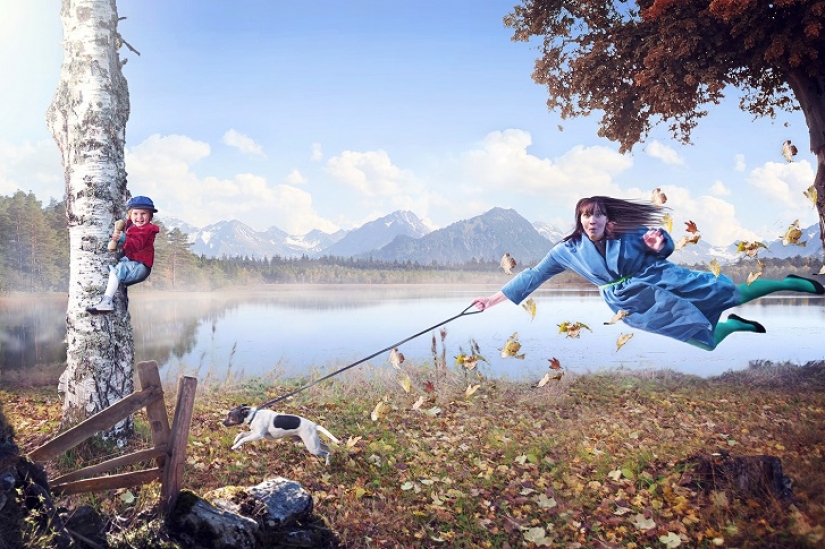 The Swede takes pictures of his daughter in the craziest situations