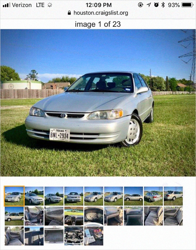The Texan wanted to sell an old Toyota so badly that he created a real masterpiece of advertising on the classifieds site