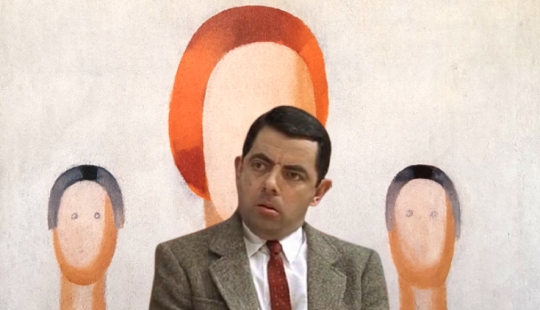 The vandal "improved" the painting for 75 million by painting the eyes on it