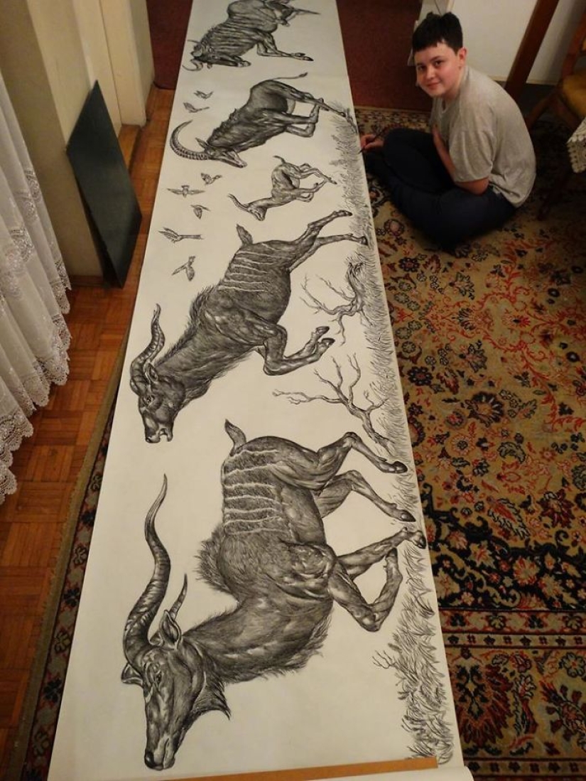 The young Serb has been drawing since the age of two and is already illustrating encyclopedias The young Serb has been drawing since the age of two and is already illustrating encyclopedias