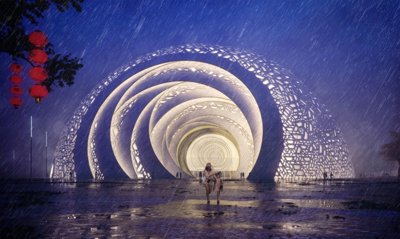 Theater in China, performed in the form of a traditional puzzle