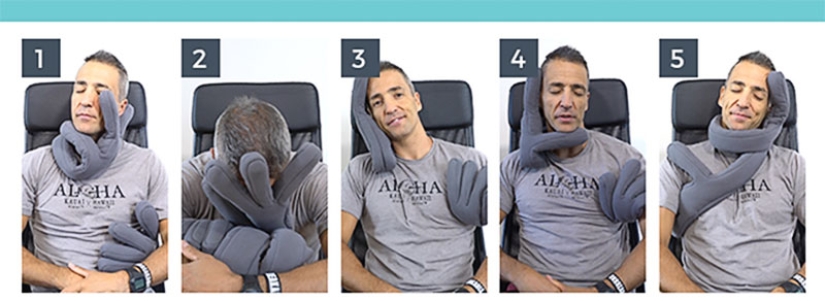 There are no many hands: a Canadian doctor has come up with a pillow for healthy sleep on the plane There are no many hands: a Canadian doctor has come up with a pillow for healthy sleep on the plane