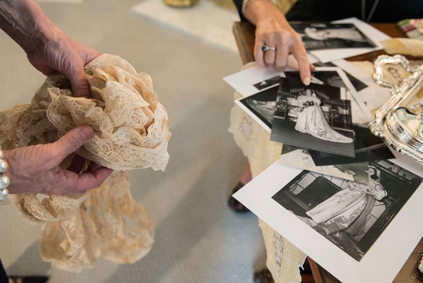 This bride is the 11th in her family to wear this 120—year-old wedding dress