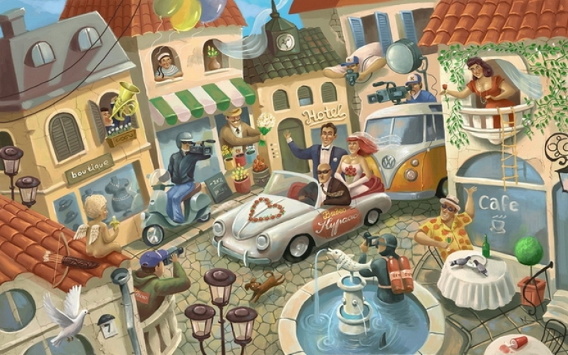 This crazy world in the ironic drawings of illustrator Dmitry Korotchenko