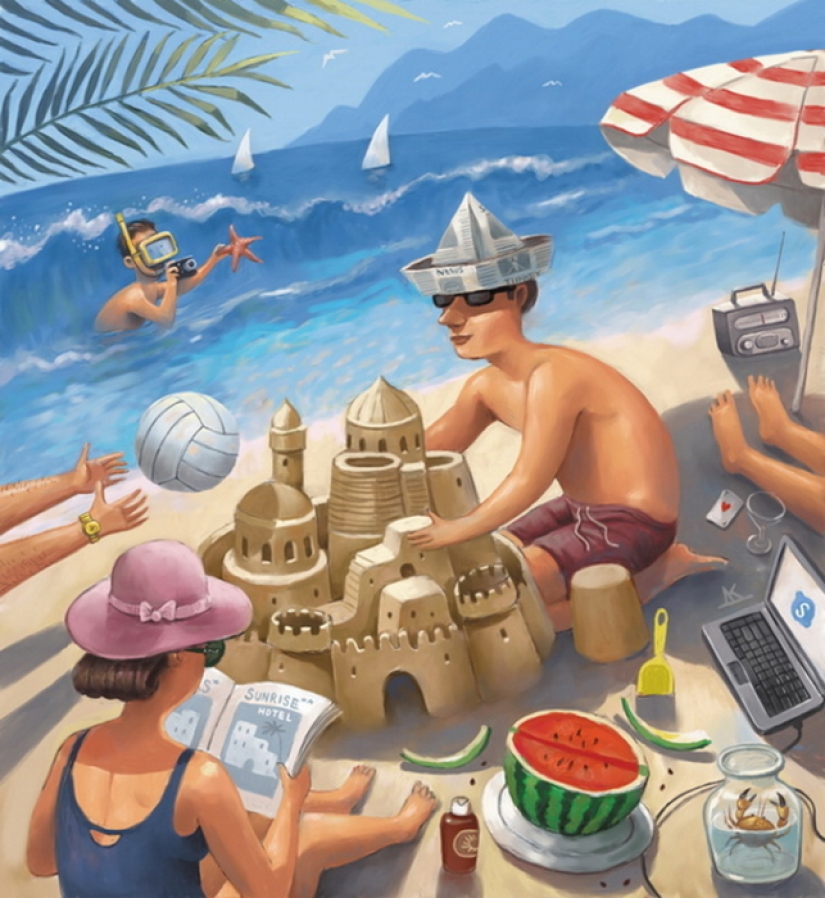 This crazy world in the ironic drawings of illustrator Dmitry Korotchenko