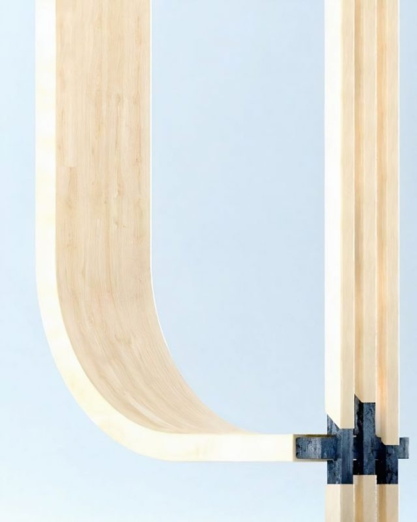 This minimalist staircase resembles a strand of DNA