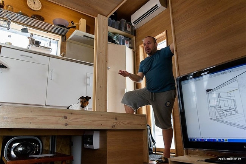 Three Belarusians and a dog live in a house with an area of 16 square meters