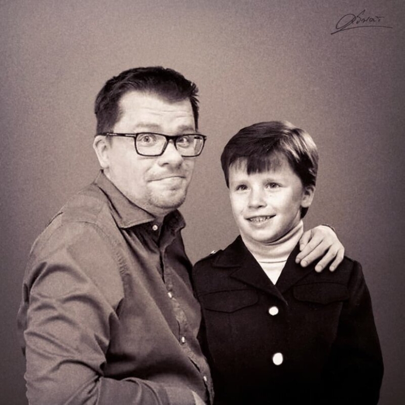 "Through Time": 30 Russian celebrities posing with young versions of themselves "Through Time": 30 Russian celebrities posing with young versions of themselves