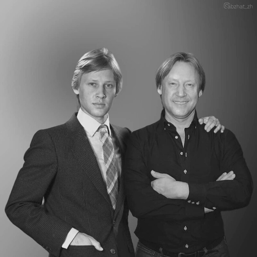 "Through Time": 30 Russian celebrities posing with young versions of themselves "Through Time": 30 Russian celebrities posing with young versions of themselves