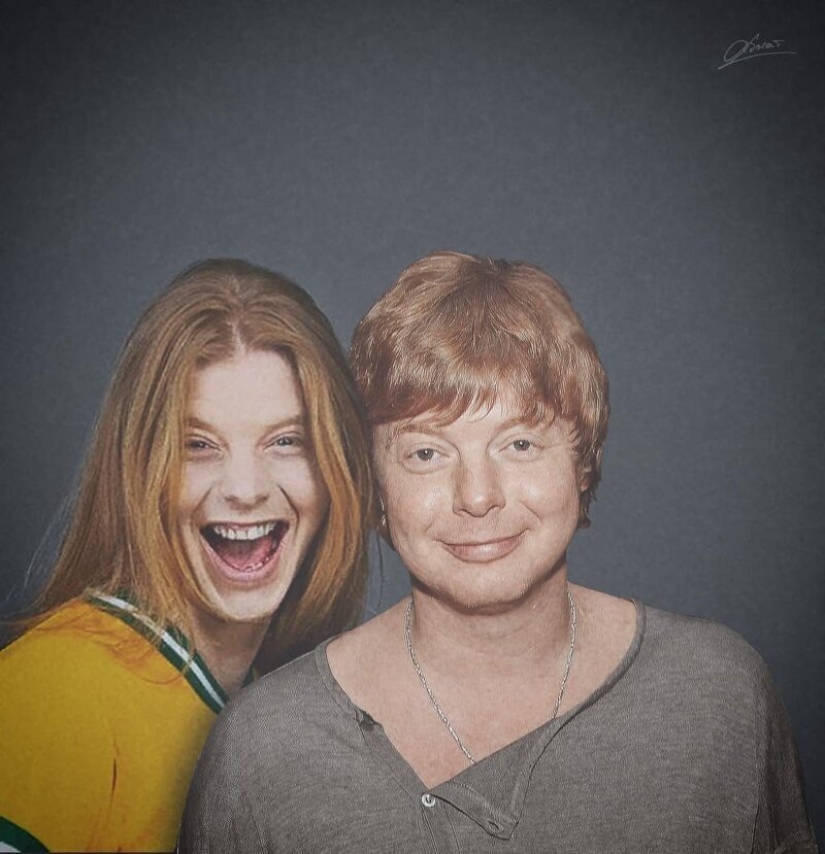 "Through Time": 30 Russian celebrities posing with young versions of themselves "Through Time": 30 Russian celebrities posing with young versions of themselves