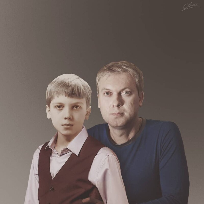 "Through Time": 30 Russian celebrities posing with young versions of themselves "Through Time": 30 Russian celebrities posing with young versions of themselves