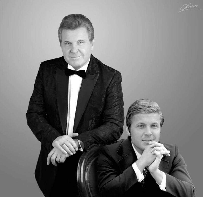 "Through Time": 30 Russian celebrities posing with young versions of themselves "Through Time": 30 Russian celebrities posing with young versions of themselves