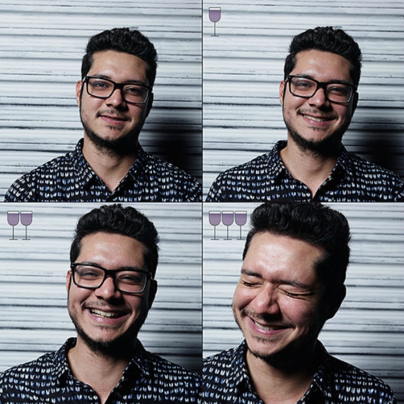 Todas las tonalidades de borracho: rostro antes y después de un par de copas Todas las tonalidades de borracho: rostro antes y después de un par de copas