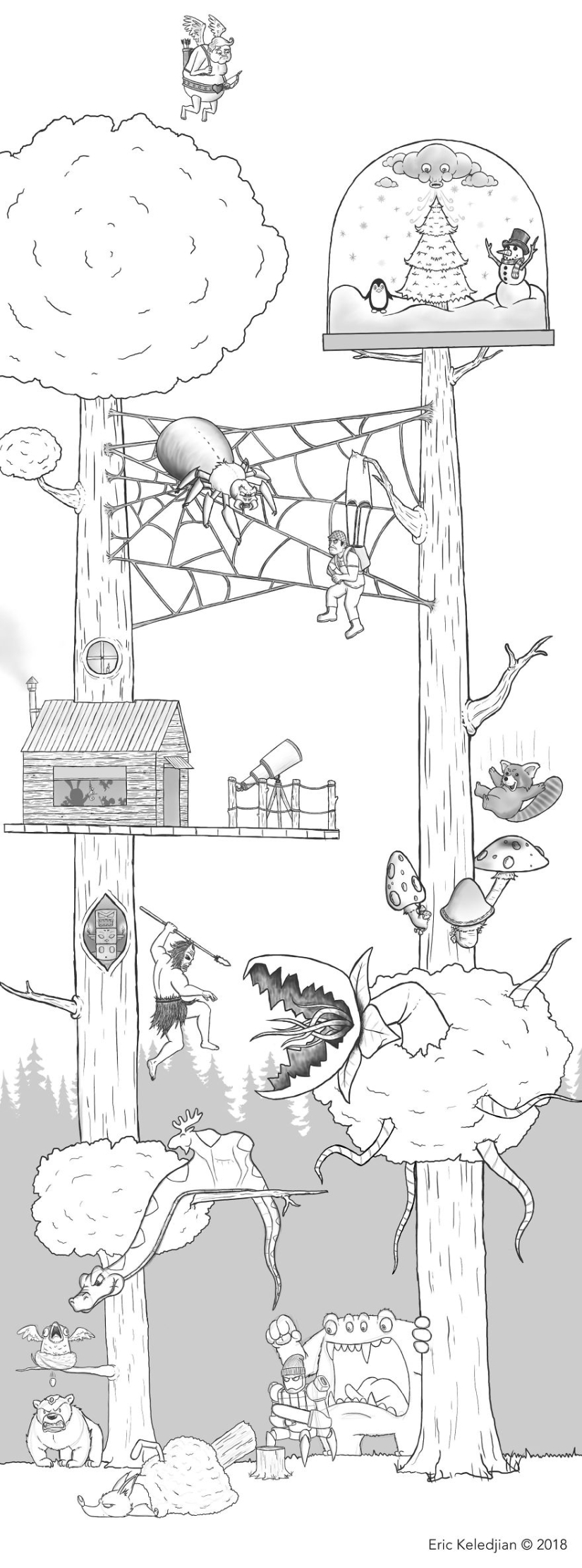 Todo comienza con un oso: el artista terminó de dibujar un personaje todos los días, y eso es lo que sucedió después de 19 días