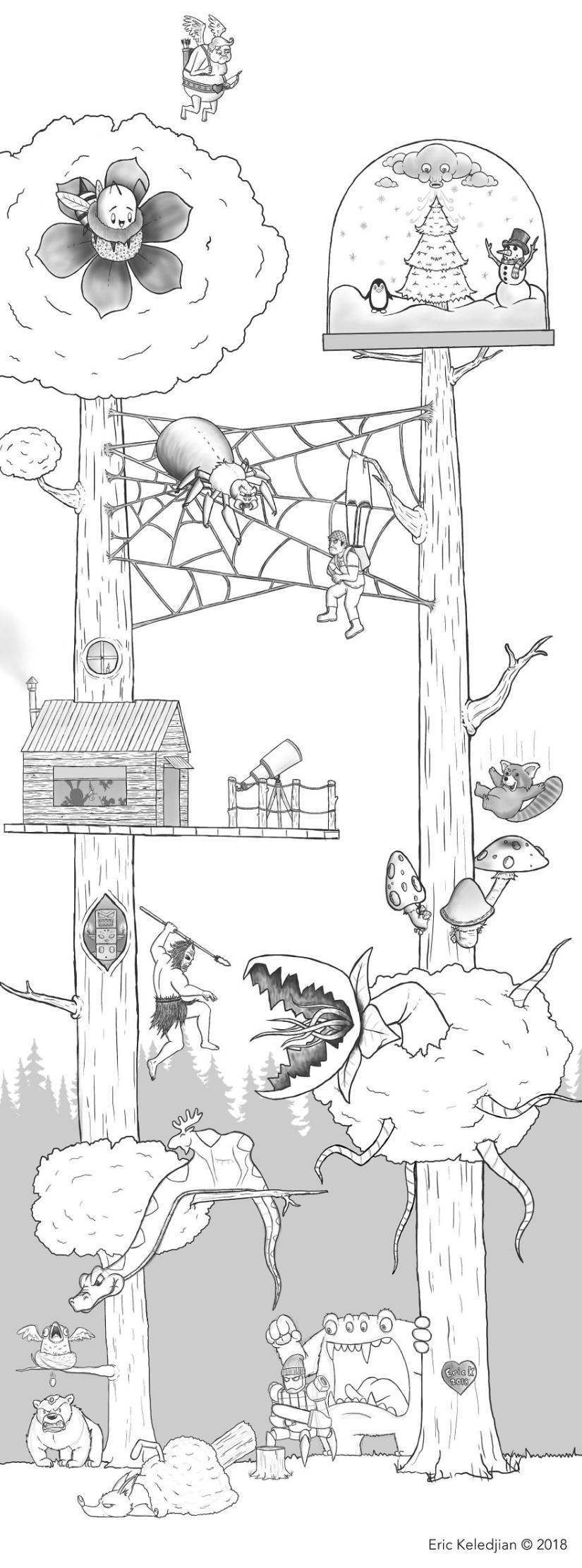 Todo comienza con un oso: el artista terminó de dibujar un personaje todos los días, y eso es lo que sucedió después de 19 días