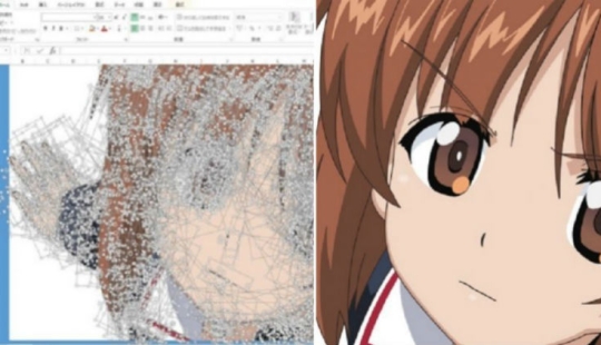 Trabajar con tablas: el nivel de "dios": un japonés dibuja anime en Excel Trabajar con tablas: el nivel de "dios": un japonés dibuja anime en Excel