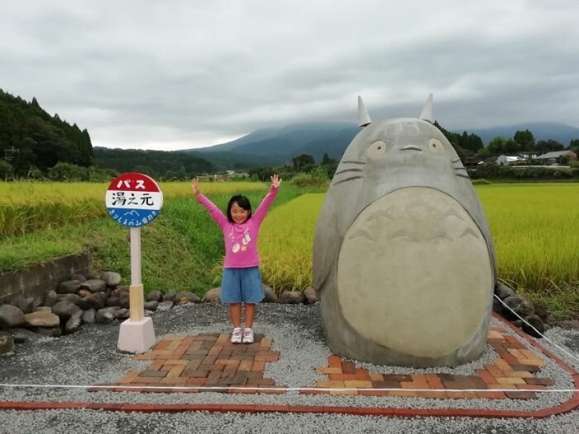 Un abuelo y una abuela de Japón construyeron una parada en forma de Totoro para su nieta Un abuelo y una abuela de Japón construyeron una parada en forma de Totoro para su nieta