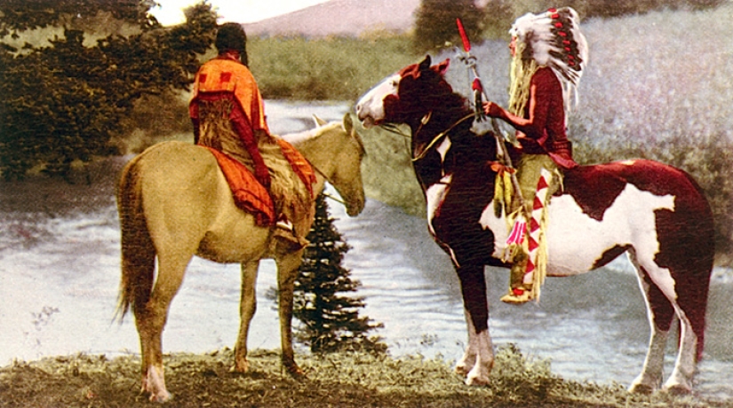 Un americano encontró fotos en color de indios de finales del siglo XIX