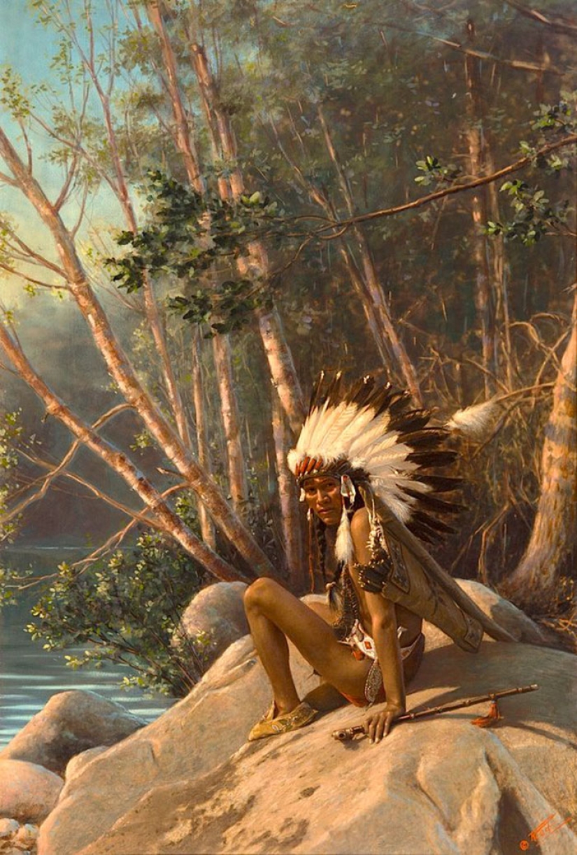 Un americano encontró fotos en color de indios de finales del siglo XIX