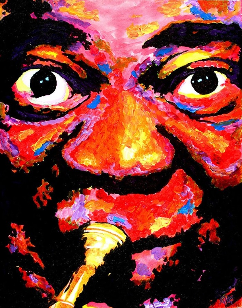 Un artista ciego crea lienzos coloridos al tacto. Delicia! Un artista ciego crea lienzos coloridos al tacto. Delicia!