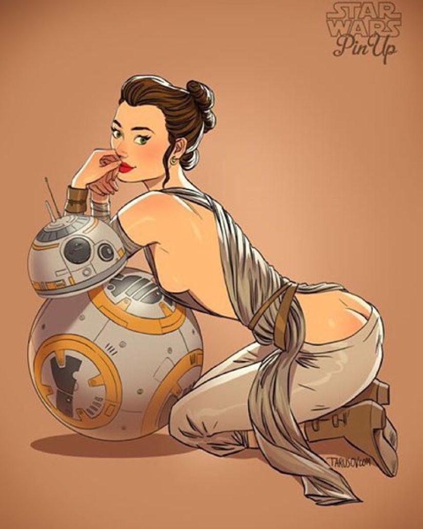Un artista ruso cambió el género de los héroes de "Star Wars" y los pintó en el estilo pin-up