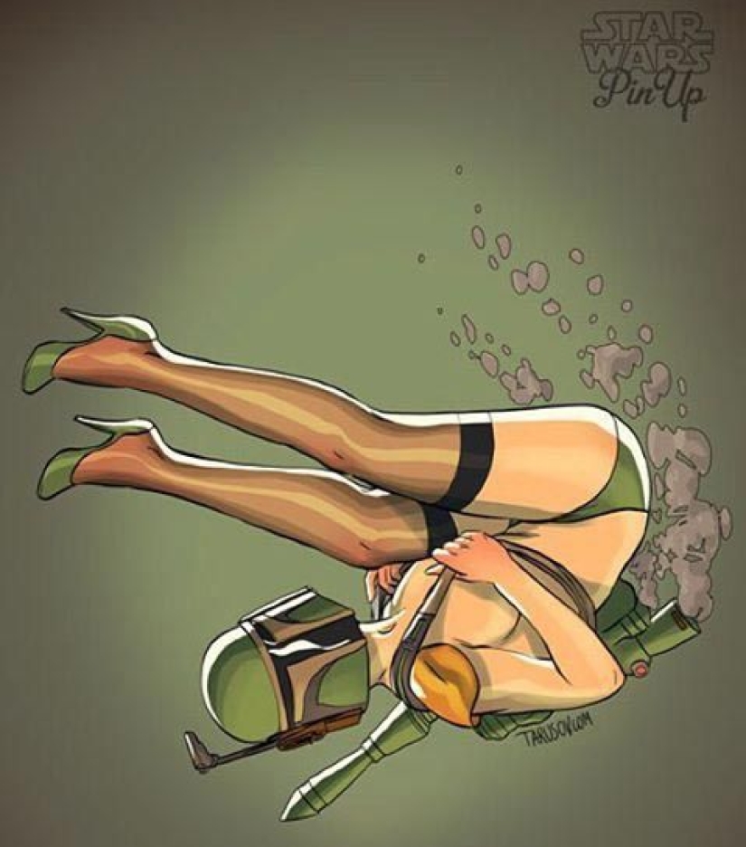 Un artista ruso cambió el género de los héroes de "Star Wars" y los pintó en el estilo pin-up