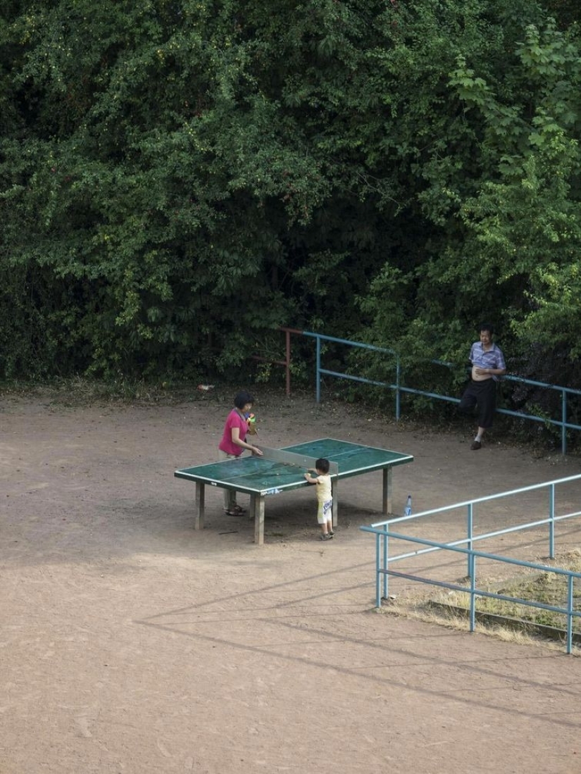 Un hombre japonés ha estado fotografiando una mesa de tenis durante cinco años, y la gente no la necesita para el ping-pong en absoluto