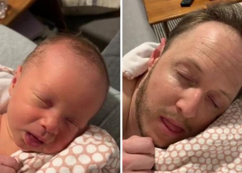 Un manzano de una manzana: un comediante australiano copia las expresiones faciales de su pequeña hija