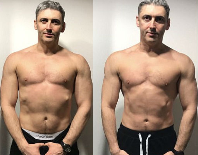 Un padre de tres hijos de 45 años con barriga cervecera se convirtió en un dios del fitness en 12 semanas