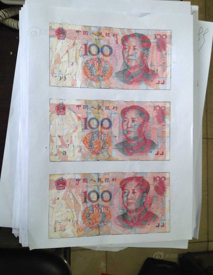 Una pareja china pasó tres meses pegando 21 mil dólares, cortada por un padre paranoico