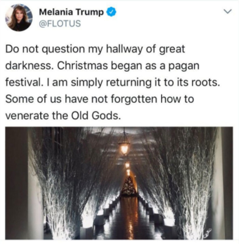 "Very strange funeral": social networks parody the festive decoration of the White House from Melania Trump