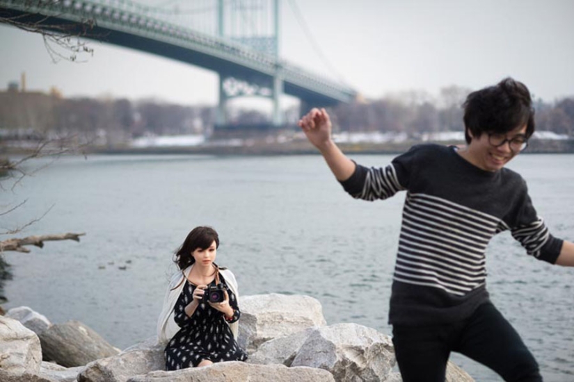 Vida feliz de un fotógrafo coreano con una muñeca sexual