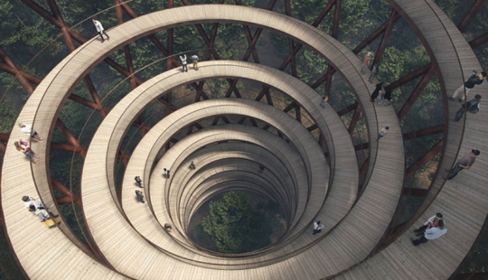 Walk — I don't want to: a spiral tower for hiking will appear in the Danish forest