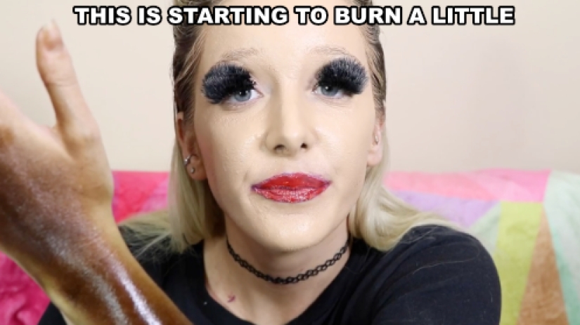 What do a hundred layers of lipstick, foundation and false eyelashes look like on one girl What do a hundred layers of lipstick, foundation and false eyelashes look like on one girl