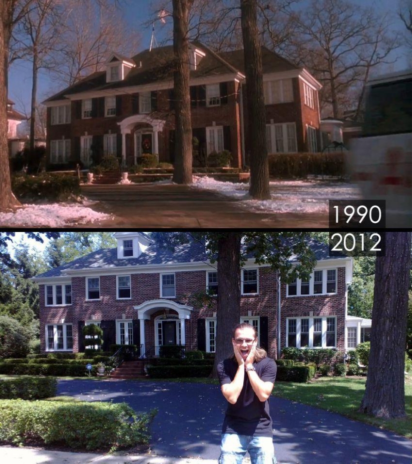 What do the places where famous Hollywood scenes were filmed look like today