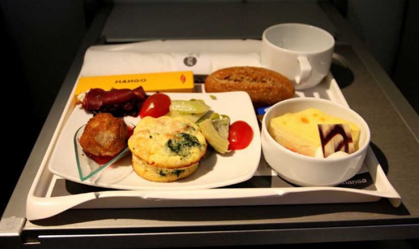 What food looks like on board an airplane in 15 airlines