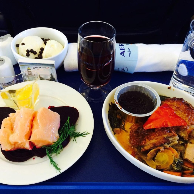 What food looks like on board an airplane in 15 airlines