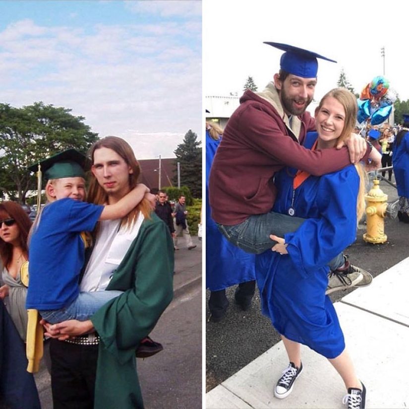What has grown, has grown: the 19 best attempts to reproduce children's photos