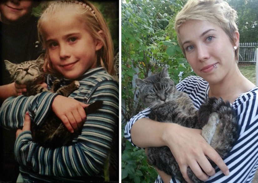 What has grown, has grown: the 19 best attempts to reproduce children's photos