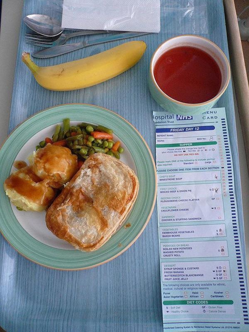 What is fed in hospitals in different countries