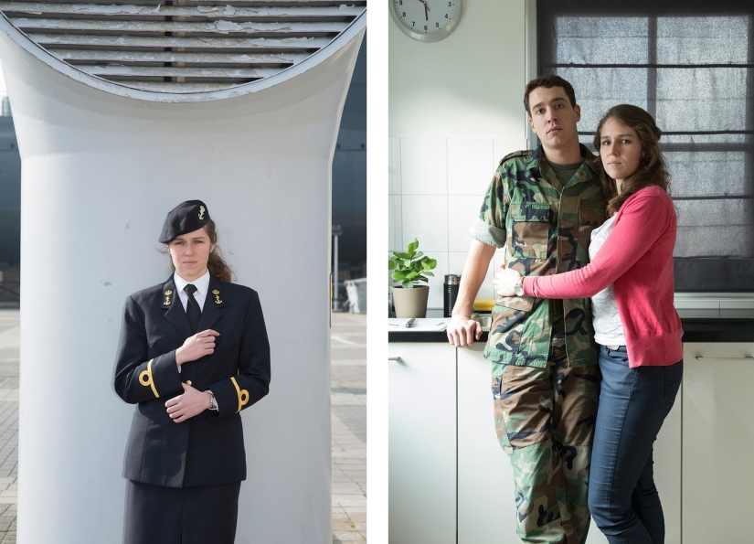 What is hidden under the uniform: girls from the Netherlands Navy in uniform and without it