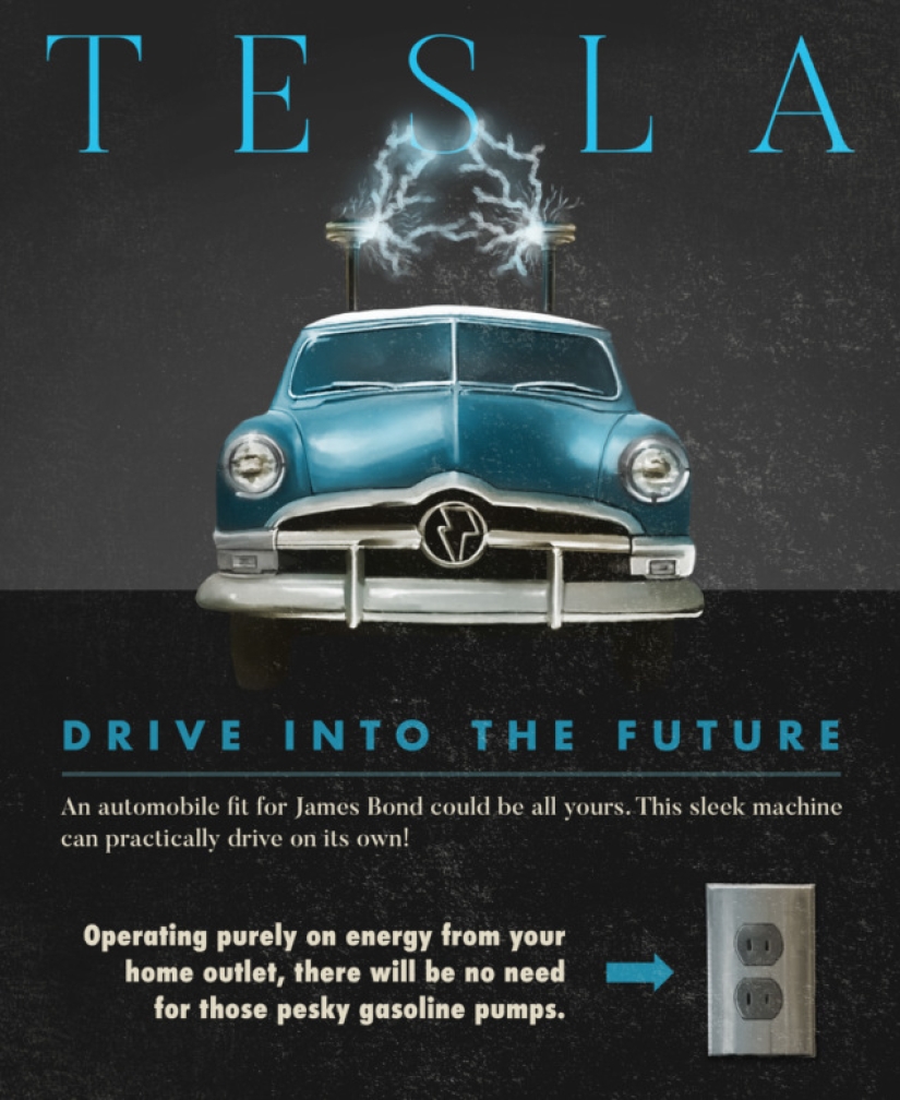 What would Tesla, Airbnb and Snapchat ads look like in the 1950s What would Tesla, Airbnb and Snapchat ads look like in the 1950s