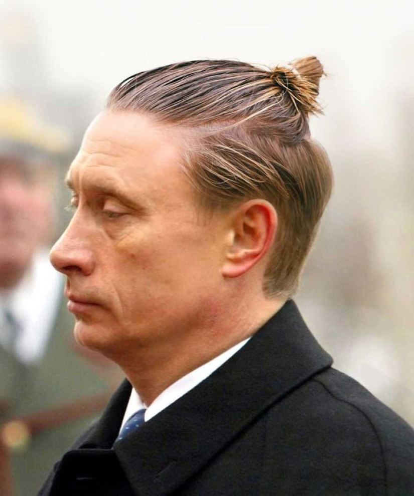 World leaders with bugle tails on their heads