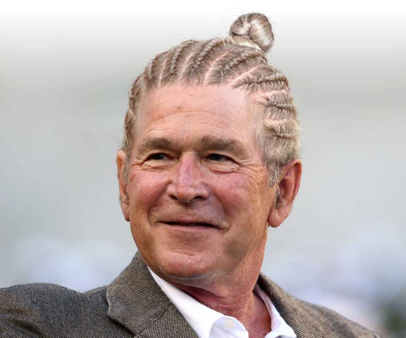 World leaders with bugle tails on their heads
