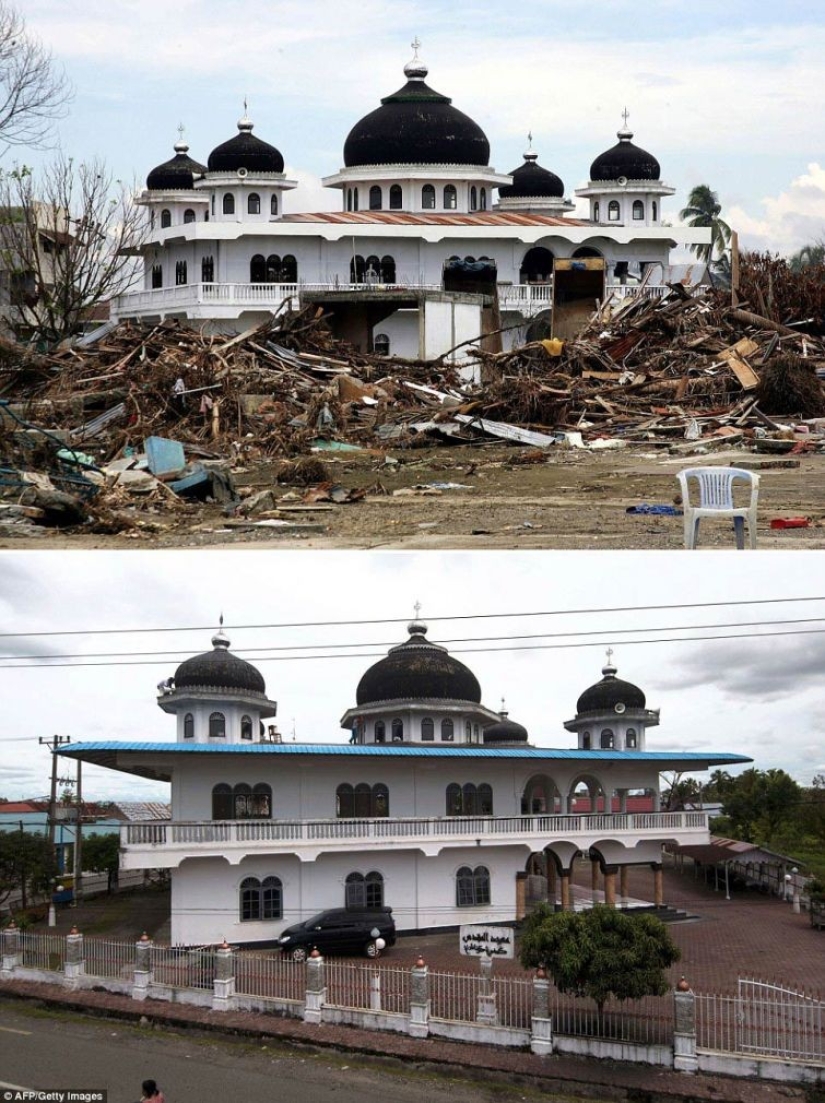 10 años después: comparando fotos de la recuperación de Indonesia