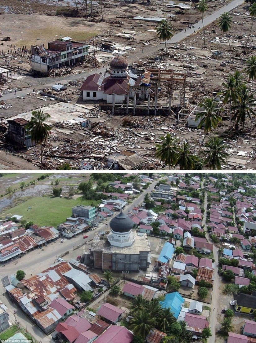 10 años después: comparando fotos de la recuperación de Indonesia
