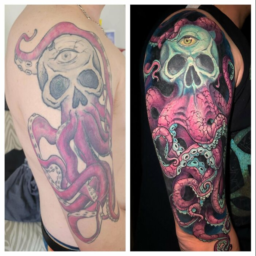 10 Before & After Pics Of Terrible Tattoos Getting Fixed, As Shared In This Online Group