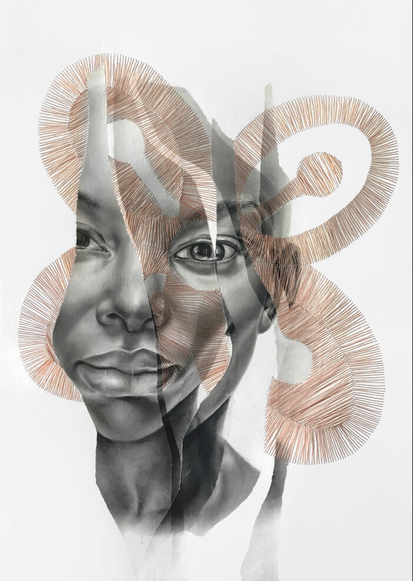 10 impresionantes retratos reconstruidos con intrincadas costuras de hilo de cobre por Mariana San Martín 10 impresionantes retratos reconstruidos con intrincadas costuras de hilo de cobre por Mariana San Martín