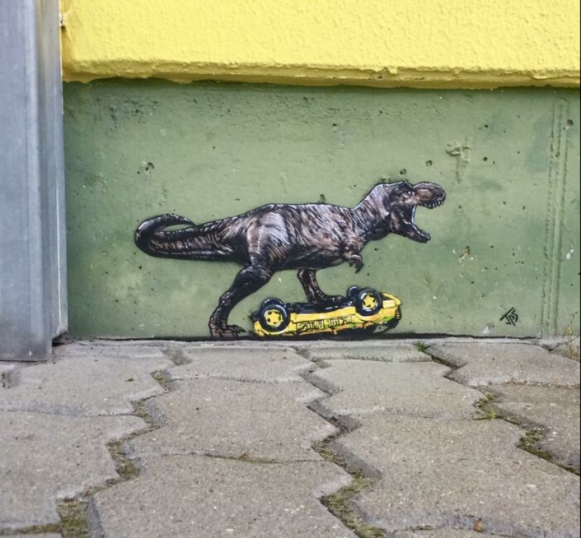 10 Works Of Street Graffiti That Interacts With Its Surroundings By This Artist